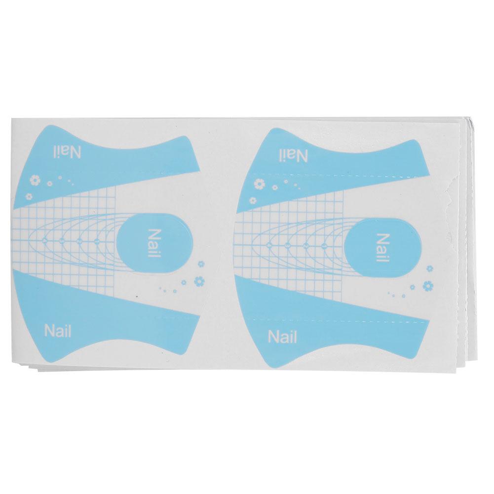 100Pcs Nail Art Form Nail Extension Sticker Manicure Accessory UV Gel Form for WomenBlue