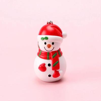 Santa Claus Vianočný Snehuliak Vianočný Stromček LED Zvukový Svetelný Prívesok na Kľúče Vianočné Kreatívne Darčeky