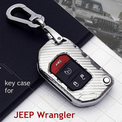 Metal Key Case Cover For Jeep Gladiator JT JLU Wrangler JL Remote Fob Protector     Shell Holder Accessories