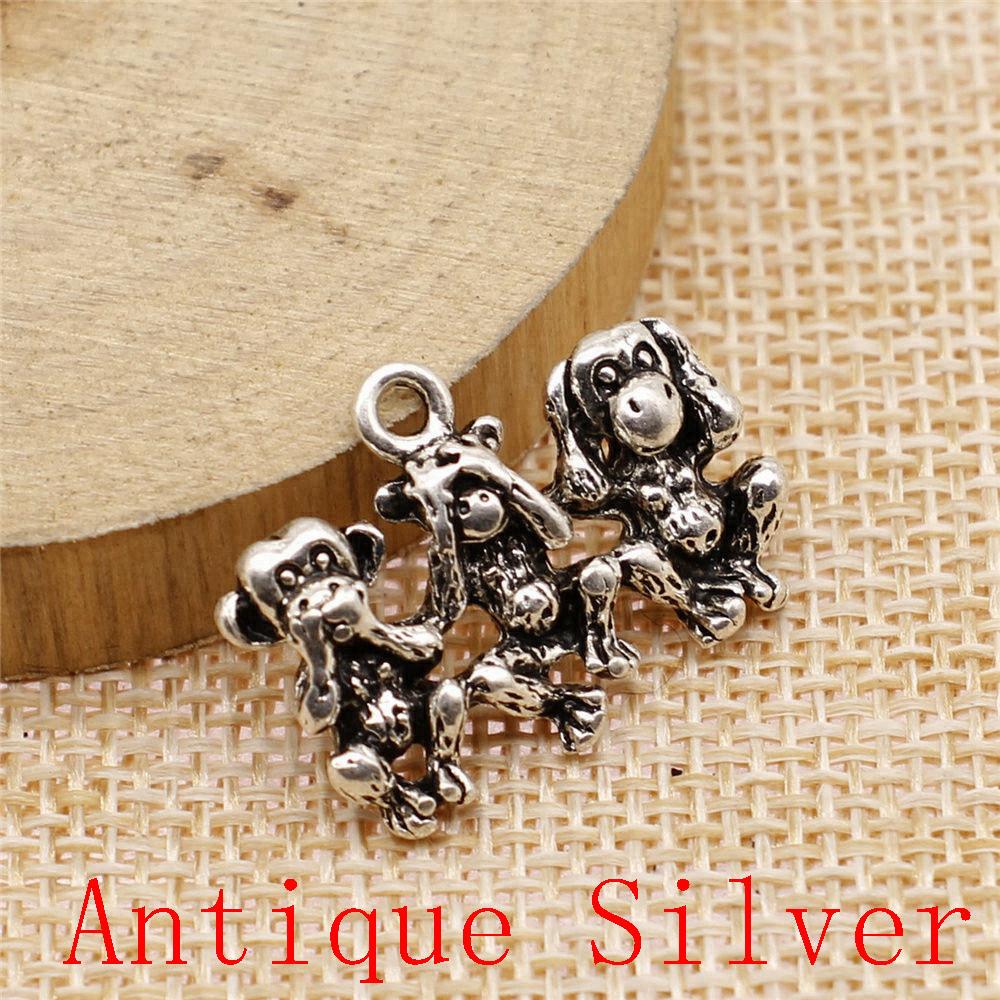 Monkey Bear Shaped Charms Pendant For Bracelet Necklace Jewelry Making Craft Findings