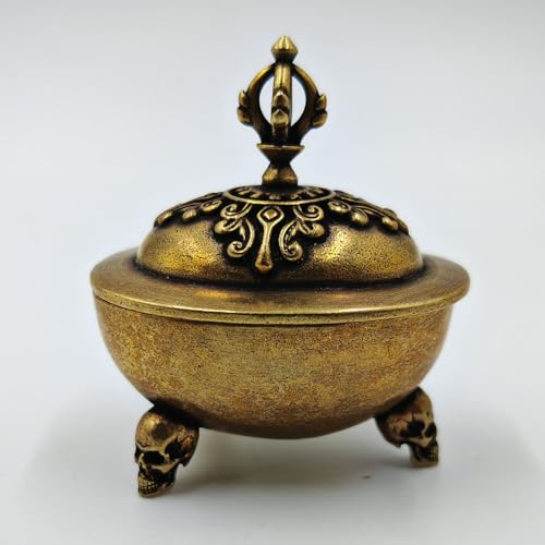 Antique incense burner, width 3.4cm x height 5.5cm, used in esoteric Buddhism, Buddhist ritual implement, five-pronged vajra, front implement, temple
