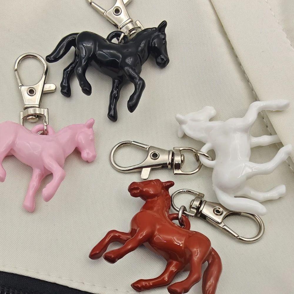 Creative Horse Pendant Keychain Mini Car Key Chain Fashion Backpack Pendant  New Year Gift