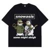 Oasis Jul rolig meme T-shirt herr damer Harajuku hiphop T-shirt bomull överdimensionerad lös avslappnad och retro O-hals T-shirts
