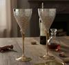 StonKraft Graviertes Versilbertes Reines Messing Premium Kelch Champagnerflöte Coupe Weinglas Set