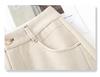 Women's 2024 Beige Cashmere Wide-Leg Pants - Autumn/Winter Style, Drapey Wool Straight-Leg Casuals.