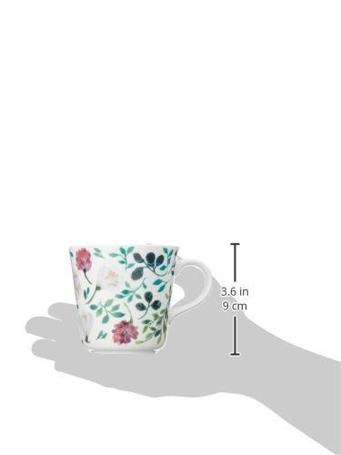 NARUMI Pair of Anna & Emilia Mugs, 340cc, Green, Floral Print, Cute, Set of 2, Large, Microwave-Safe, Dishwasher-Safe, Gift Boxed, 96604-23165P