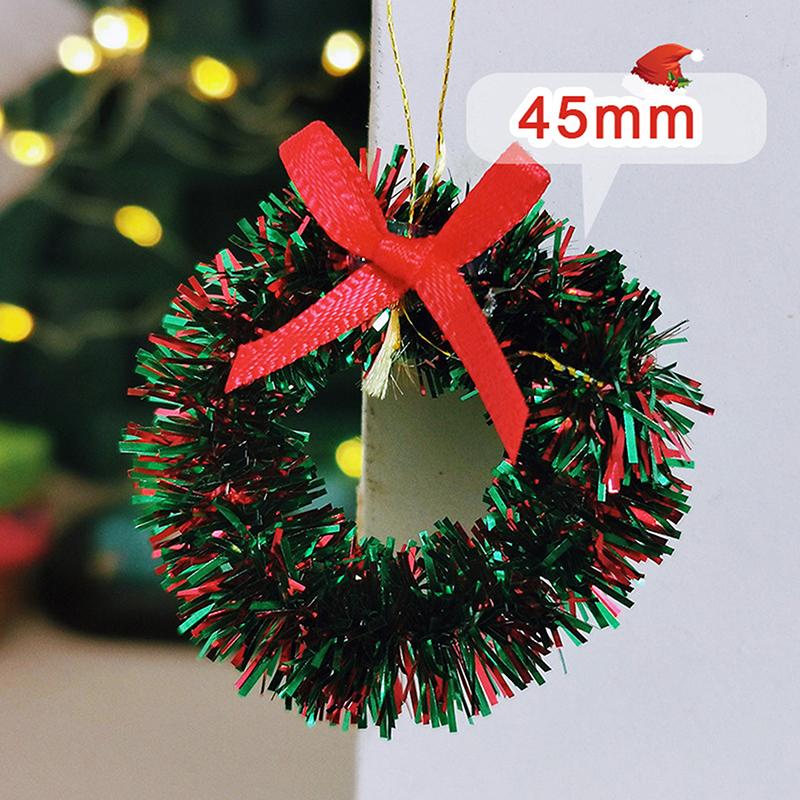 

Рождественский венок, мини-домик, подвесное кольцо, кукольный домик, имитация гирлянды, тканевая игрушка, бантик, миниатюрный колокольчик, аксессуары для кукольного домика