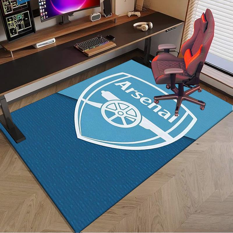 Arsenal Football Club Wappen Teppich für Büro, Stuhlunterlage, Dekorteppich Wohnzimmer Matte, Große Größe Fan Geschenke Weihnachtsgeschenke