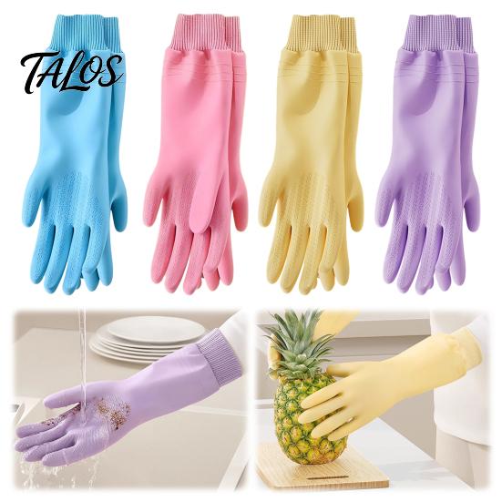 Waterproof Cleaning Gloves Fleece Lined Dishwashing for Housework, PVC Rubber Gloves, Anti-slip Heavy Duty Grip Warm Velvet Lining Kitchen Laundry And
