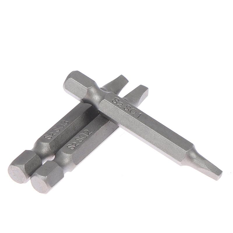 3 Stück 50/100mm Sq2 Vierkantkopf-Schrauberbit Schraubendreherbits Werkzeugset S2 Stahl Schraubendreherbits für Reparatur Handwerkzeug Bit-Set