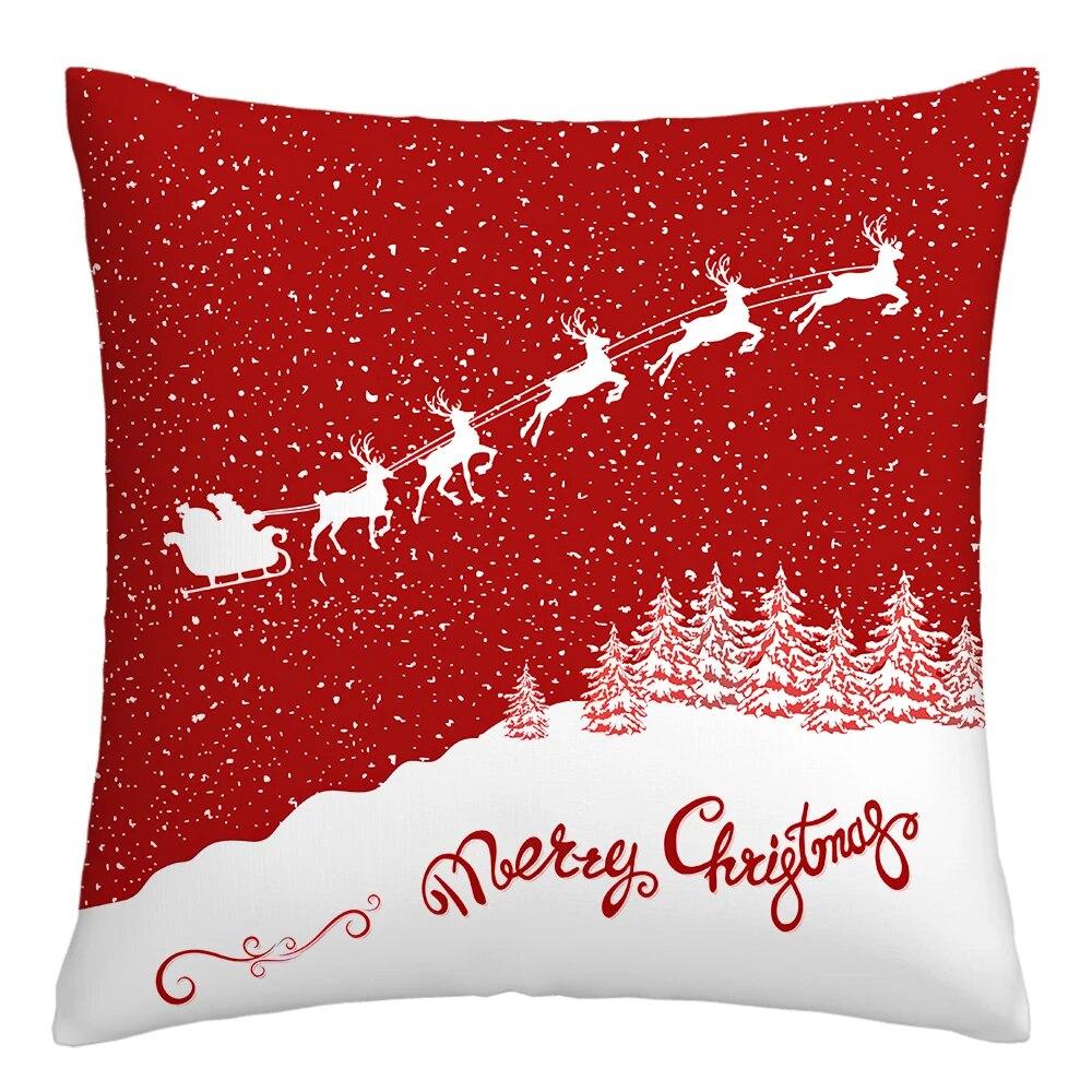 

С Новым годом, рождественские украшения, чехол для подушки с принтом, украшение для дома, гостиной, дивана, квадратная наволочка 45x45 см 40X40CM
