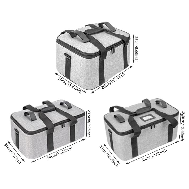 Portable Camera Bag Storage Holder Case for Photography Lighting Equipment Double Zippers Closure with Internal Dividers