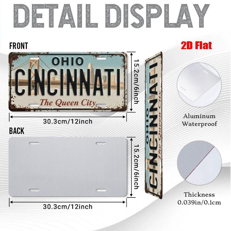 Urban City Theme Metal Tin Sign for Bar Garage Interior