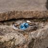 S925 Sterling Silver Natural Topaz Colored Treasure Ring Female Niche Special-Shaped Irregular Trend Design