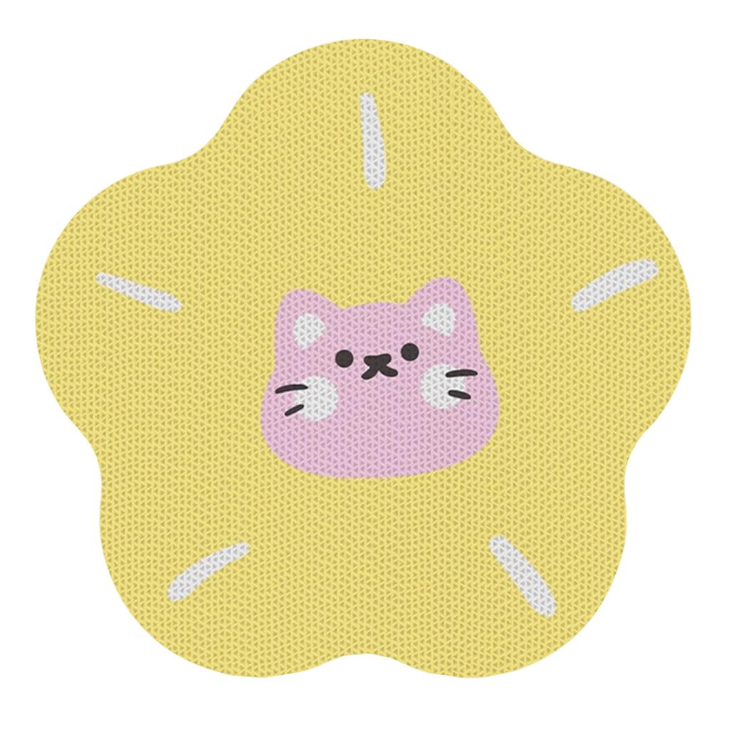 Flower Shape Cat Scratcher Pad Corrugated Cardboard Wall Mounted Cat Scratch Board with Cat Pattern for Indoor Cats