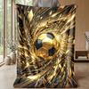 Golden Soccer Celebration Theme blanket Lightweight Warm Flannel Blanket Decorative Throw Blanket for Home Decoration