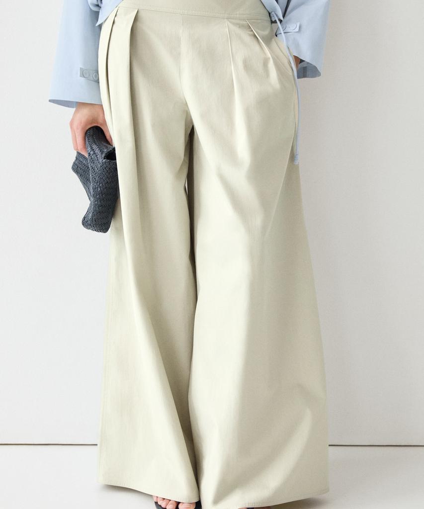 Masimodutti Pleated Sasi Belted Wide Leg Pants