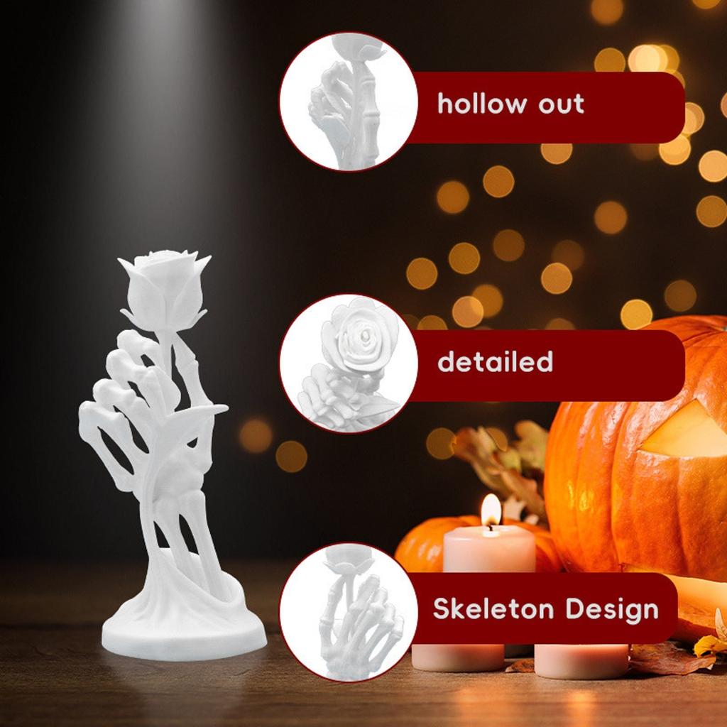 Halloween Creative Rose Skeleton Figurine