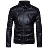 Herren Bomberjacken Mode Männer Kunstleder Mantel Reißverschluss Mantel Motorjacke Motorrad Biker Punk Mann