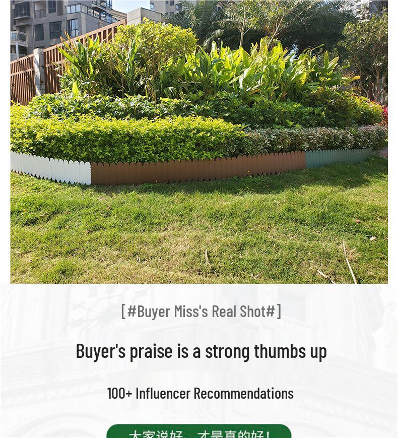 Plastic Garden and Flower Bed Edging Fence: Small Railing for Vegetable Gardens and Lawns