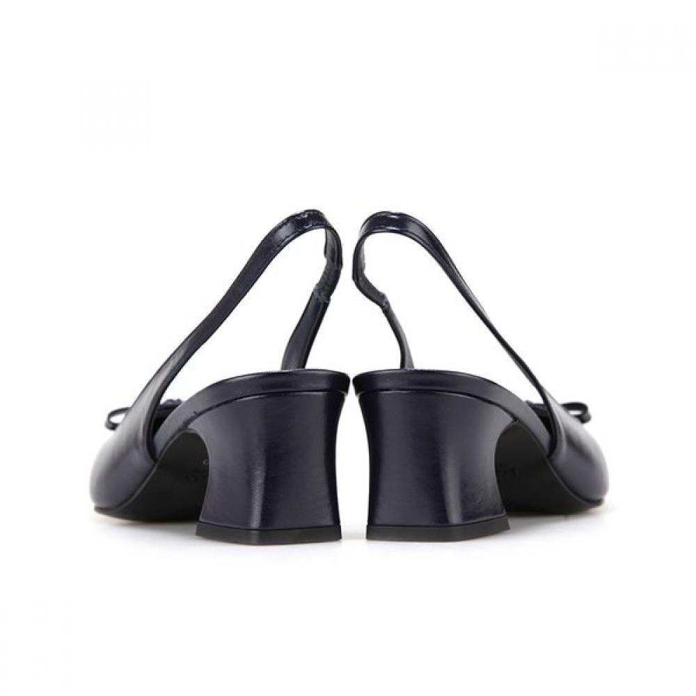 BARBARA Leather Square Toe Basic Slingback 5cm Bbh701ny