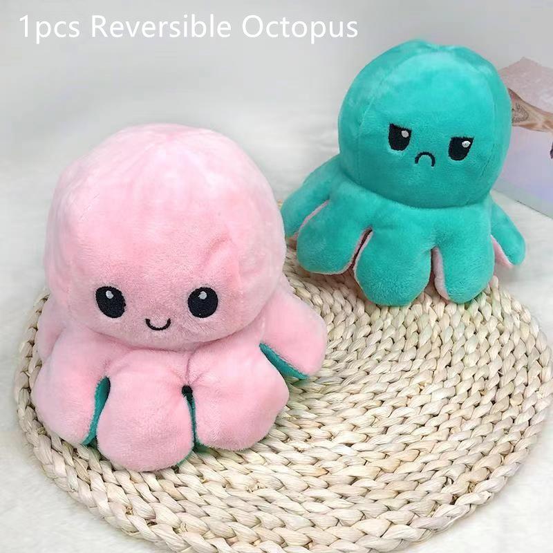 Adorable Double-sided Flip Reversible Octopus Plush Toy For Kids Soft And Cuddly Marine Life Stuffed Animal