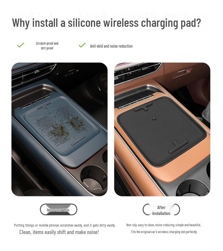 Wireless Charging Silicone Pad & Non-Slip Mat for Lantu FREE Center Console (24-25 Models)
