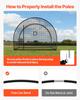 Baseball Batting Cage, 3660 x 3100 x 2330mm Freestanding Portable Batting Cage, Hitting Cages with 4-Ply Knotless Polyester & Pitching Machine