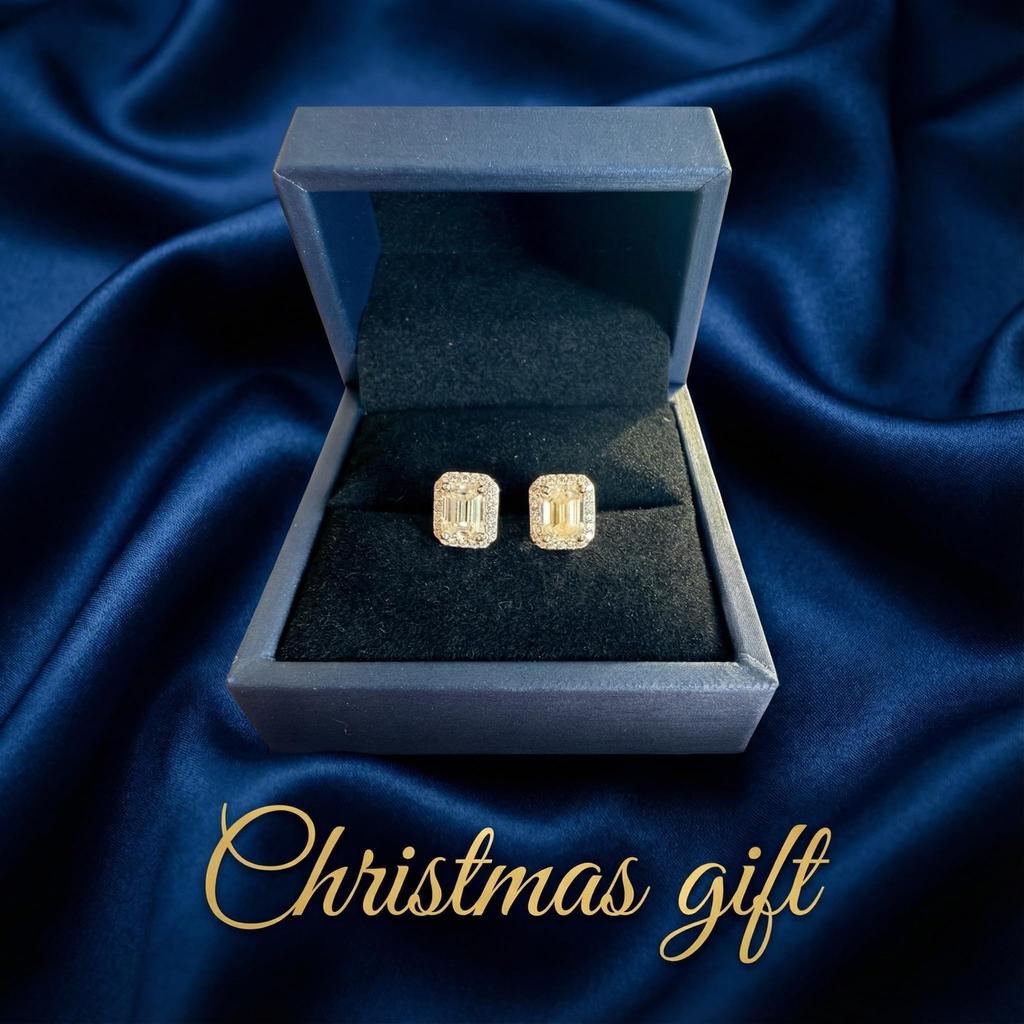 Women's Moissanite Earrings in Sterling Silver (925), Hypoallergenic, Simple, 2.0ct Total Weight, Emerald Cut, D Color, VVS1, GRA Certificate Included