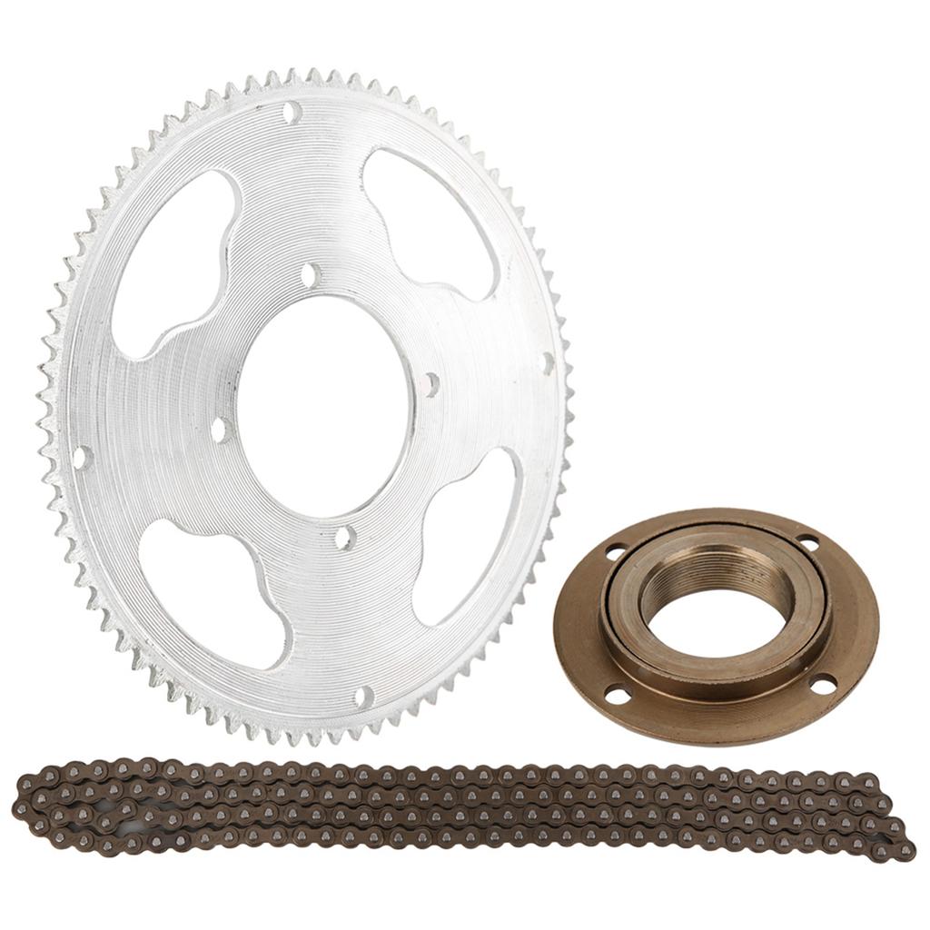 25H Kettensatz Vierloch-Kurbelgarnitur Getriebeloses Freilaufzahnrad 146-Glieder-Kette für Elektroroller