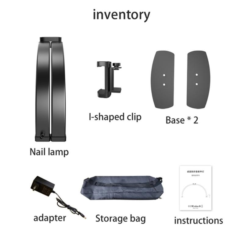 Half Moon Light Nail Lamp for Desk,Lashes Light Led Nails Tech Lamp,Desk Lamp for Lashes Eyelashes Extension,Eyebrows