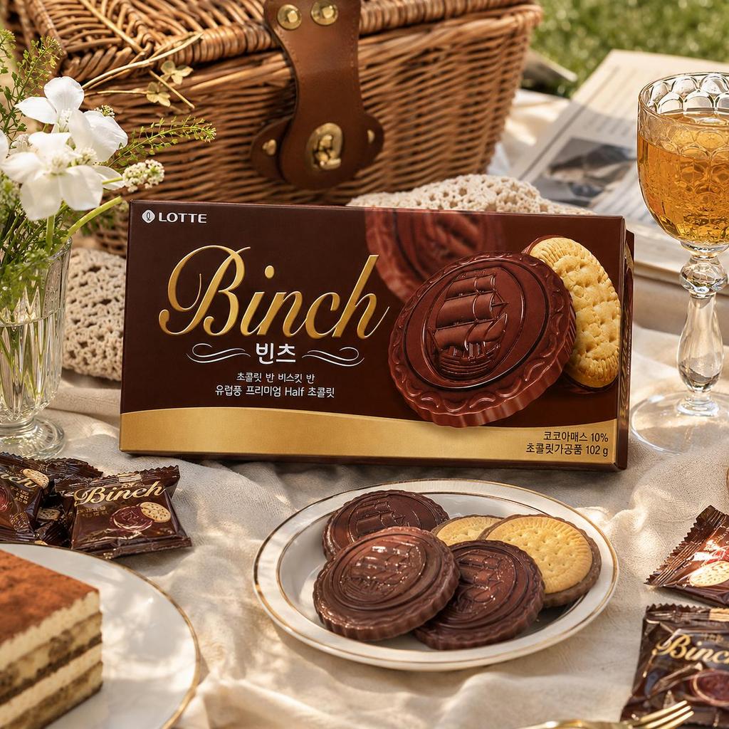 Lotte Binch Compound Chocolate Biscuits 102g
