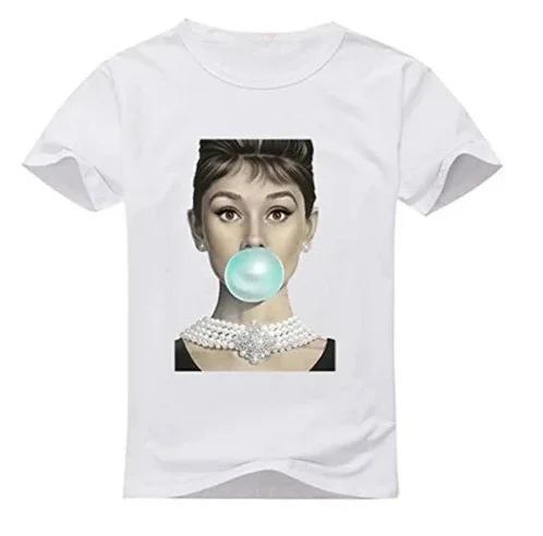 Audrey Hepburn Bubble Gum Pearl Necklace T-shirt
