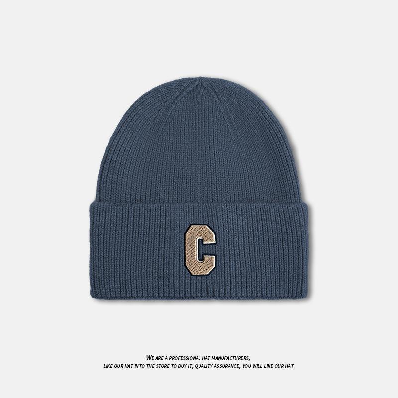 Autumn and Winter Hats for Women Ins Personality Simple Versatile Woolen Hat Showing Face Small Cold Hat Warm Toe Knitted Hat