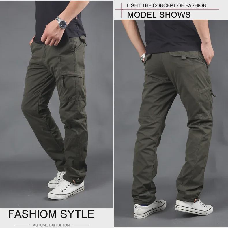 Pánské outdoorové zimní ležérní cargo kalhoty s více kapsami a fleecovou podšívkou