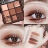 9 Color Nude Eyeshadow Palette Daily Style Brown and Golden, Featuring Two Textures,Matte and Shiny.