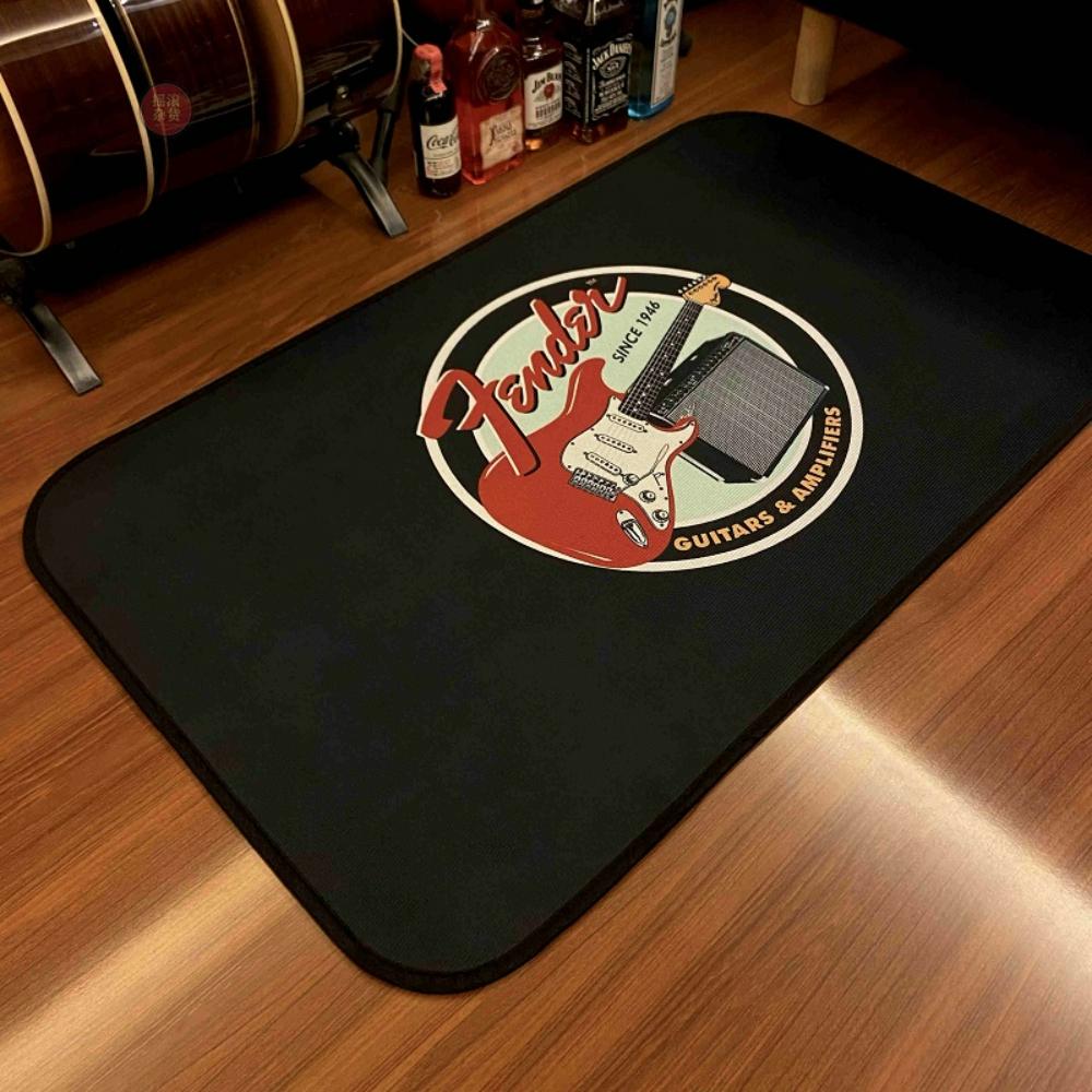 

Creative F-Fender Guitar Print Carpet Living Room Decor Sofa Rug Music Lovers Bedside Soft Rug Lounge Room Nonslip Floormat Gift 40x60cm