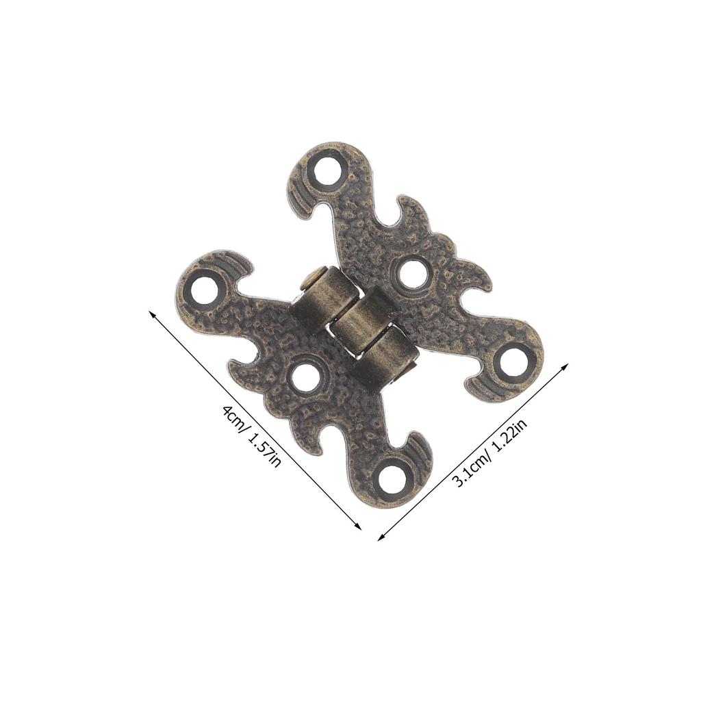 10 Pièces Mini Charnières Décoratives Vintage Rétro Alliage de Zinc Fer pour Boîte à Bijoux Coffre en Bois Boîte à Cigares Armoire Quincaillerie Meuble DIY