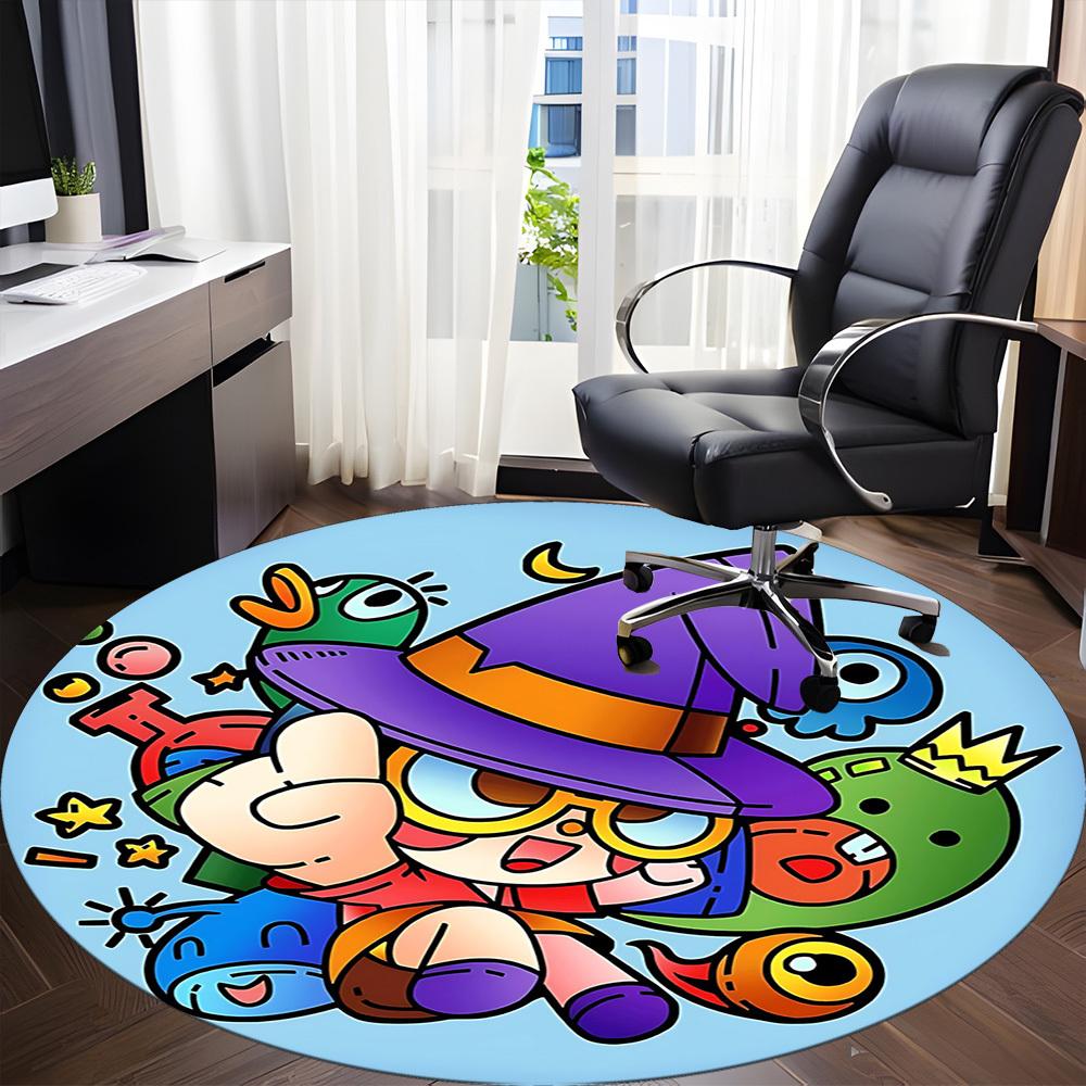 1PC Magical Magic Creatures Office Round Area Rug, Mat Suitable ForOffice, Under Office Chairs Bedroom Living Room Home Decor, Room Deco