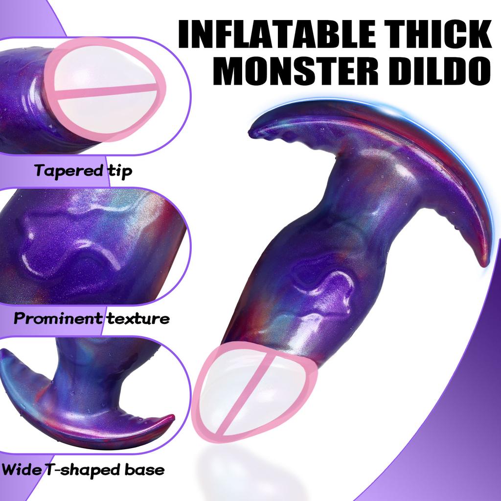 Fantasy Inflatable Butt Plug Dildos with Air Pump 18 Cm G-Spot Prostate Massage Penis Anal Dilation Sex Toys for Women and Men