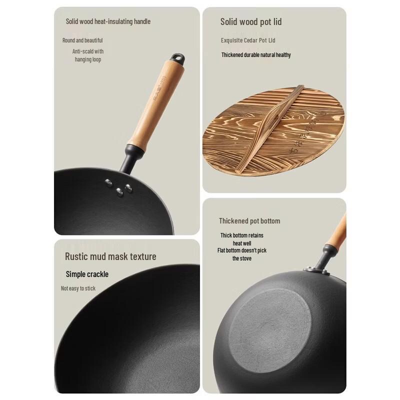 COOKER KING Handmade Cast Iron Wok