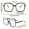 1PCS Square Black Leopard Frame Clear Glasses For Daily Reading Life Back To School Decoration