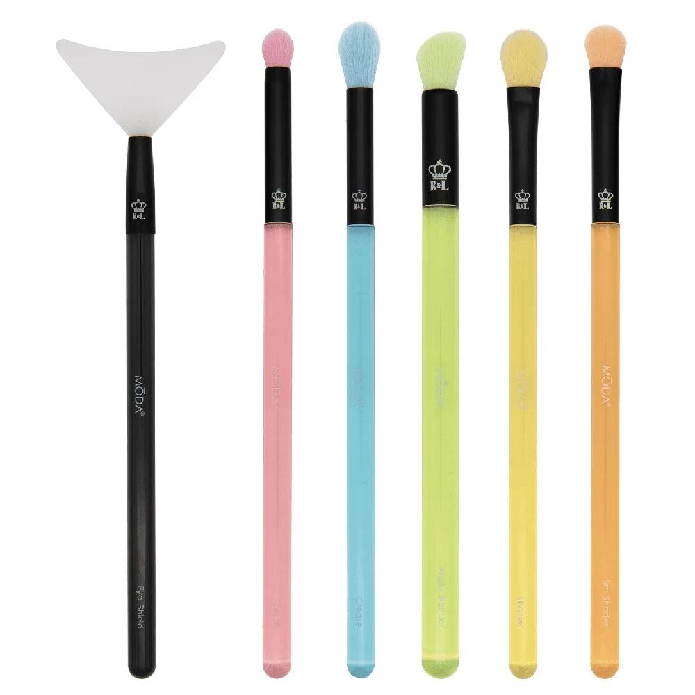 

6pc Vegan Cruelty-Free Makeup Brush Set Eye Shader Blender Detail Crease Angle Waterproof Handles Professional Quality Synthetic United States