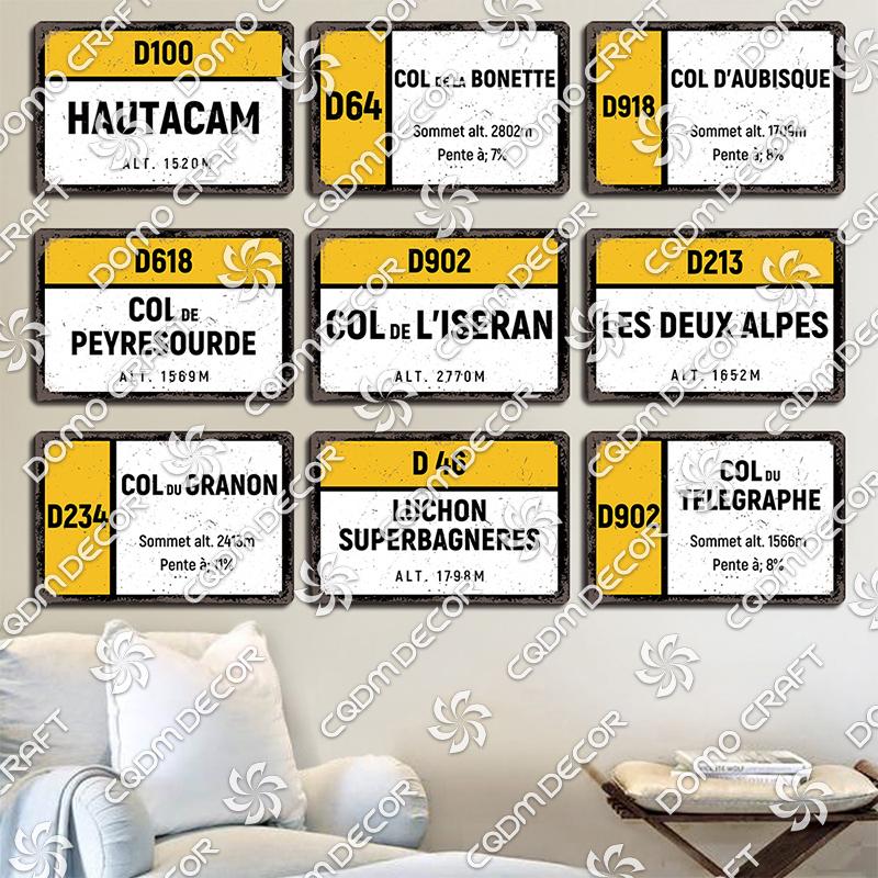 Berg Höhe Poster Metall Blechschilder Col De La Madeleine Hautacam Metallplatte Wanddeko Club Pub Wohnzimmer Zuhause