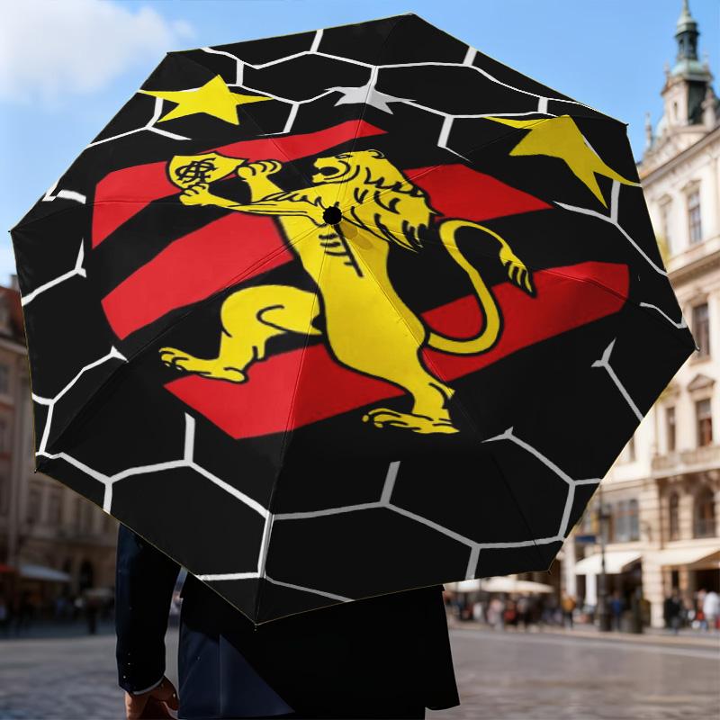 1PC Sport Club Football Crest Printed Umbrella Folding umbrella, automatic umbrella 8-Frame for Travel, camping Fan gifts Christmas Gifts
