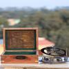 10.16 cm Custom Engraved Compass with Wooden Box, Gilbert Sons London Brass Sundial Compass, Anniversary Gift, Gift for him