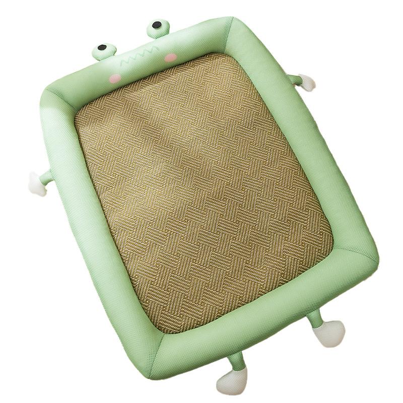 Spring and Summer Dog Cute Animal Rattan Mat Enclosure Nest Breathable Cool Nest Cat Nest Teddy Dog Bed Pet Nest Mat Supplies
