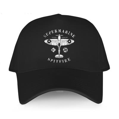 Yawawe Mann hochwertige Kappe Supermarine Spitfire Unisex Baumwollhut Kampfflugzeug WW2 Kriegspilot Flugzeug Flugzeug Baseballkappen