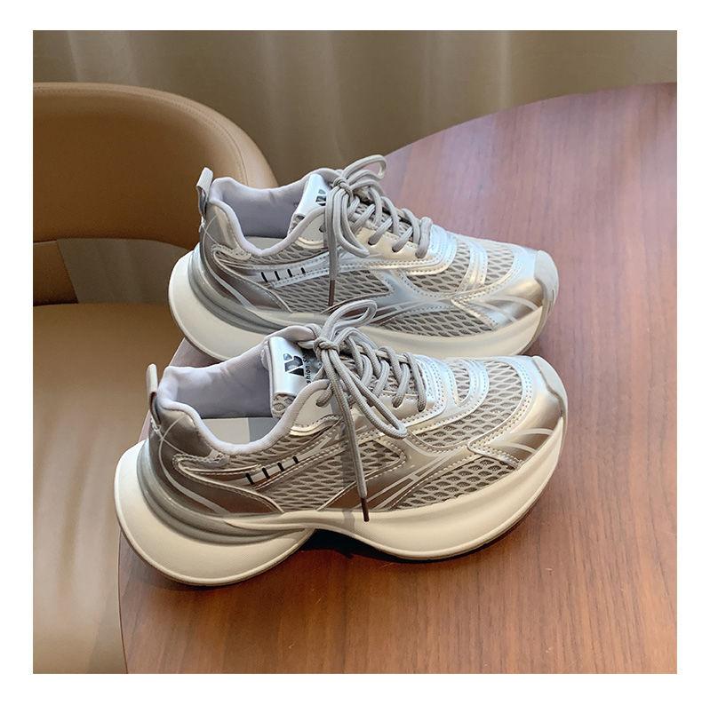 Mesh Breathable Casual Sports Women's Shoes Summer Versatile Thick-soled Heightening Running Shoes