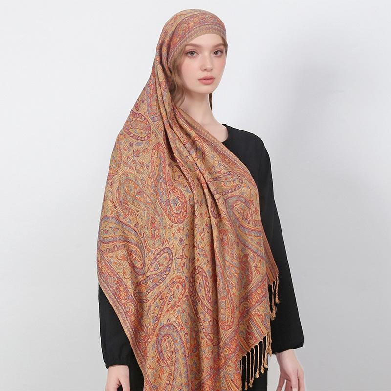 

Высококачественный женский шарф Осенне-зимняя шаль Двусторонний шарф из пряжи с сердцевиной Утепленный теплый шарф More than 175cm